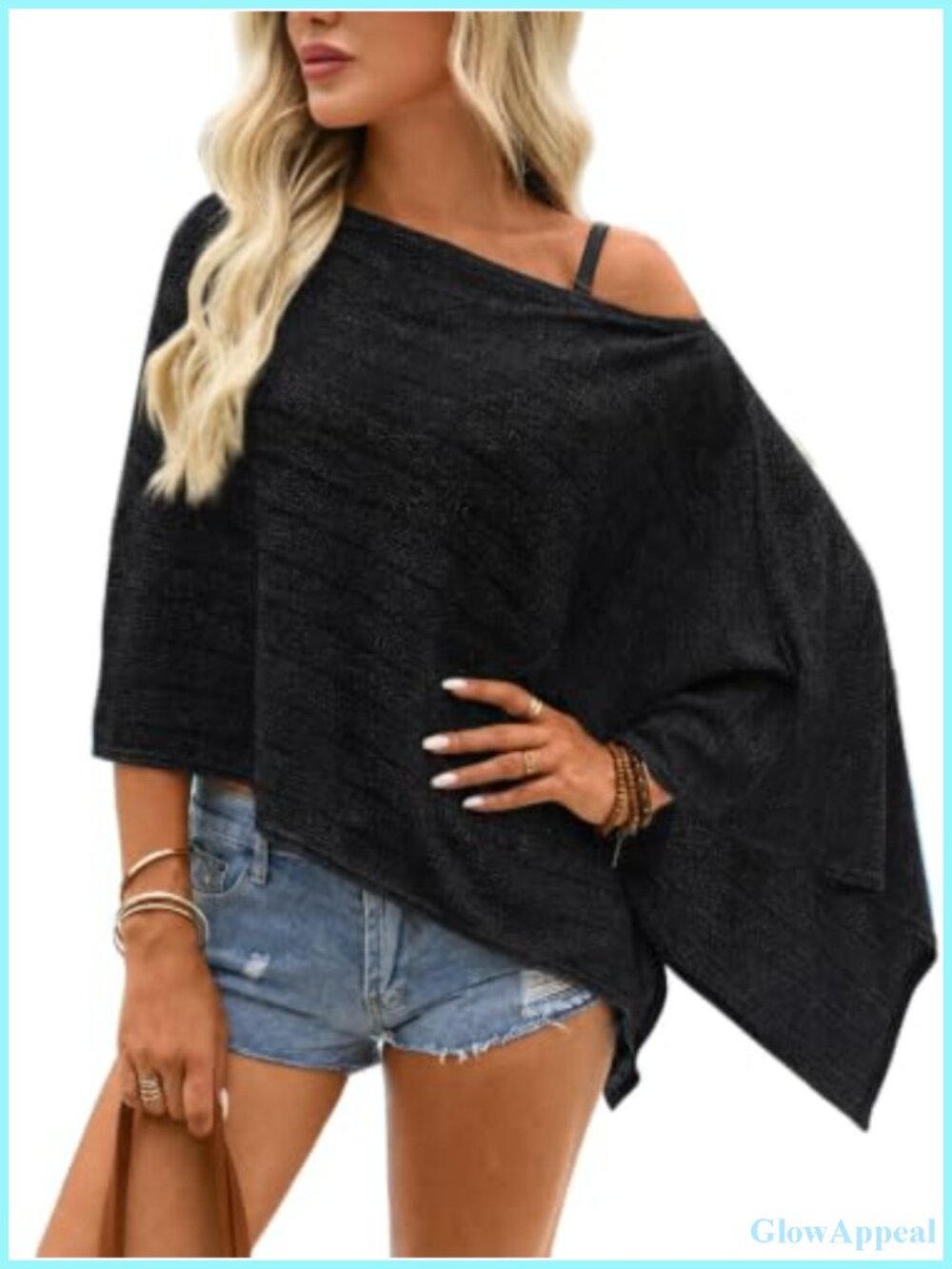 Sheer Knit Poncho Top Crochet Mesh Shrug Shawl Y2K Boho Summer Layering